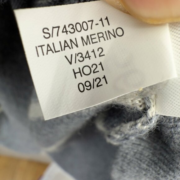 BANANA REPUBLIC Italian Merino Wool Baruffa Striped Gray Crewneck Sweater Size M - Picture 6 of 6